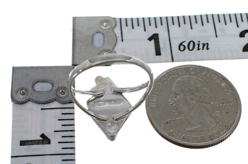 Multicolor Inlay Sterling Silver Water Wave Southwest Ring Size 5-1/2 WX75376